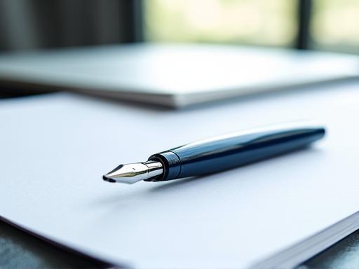 Documento legal y pluma sobre fondo limpio
